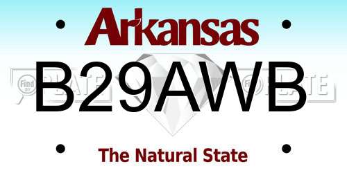 B29AWB Arkansas License Plate
