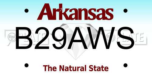 B29AWS Arkansas License Plate