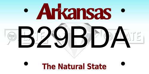 B29BDA Arkansas License Plate