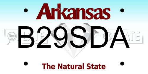 B29SDA Arkansas License Plate