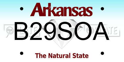 B29SOA Arkansas License Plate