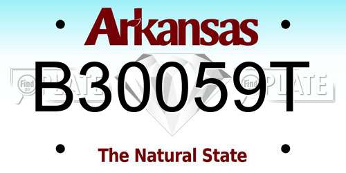 B30059T Arkansas License Plate
