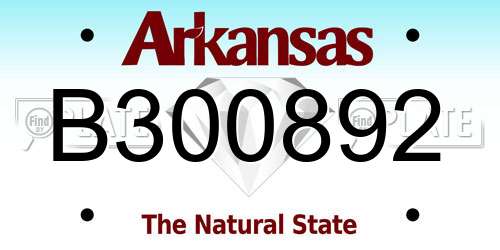 B300892 Arkansas License Plate