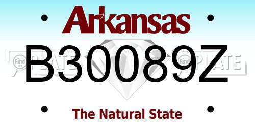 B30089Z Arkansas License Plate