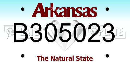 B305023 Arkansas License Plate