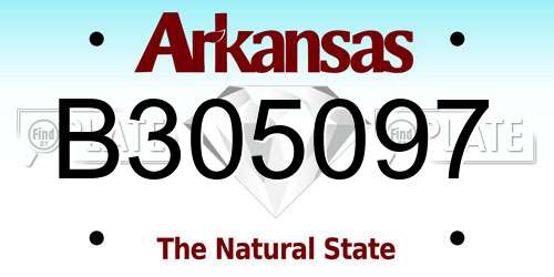 B305097 Arkansas License Plate