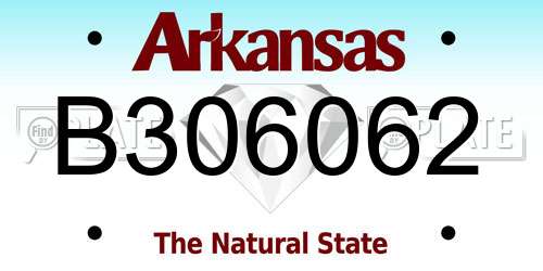 B306062 Arkansas License Plate