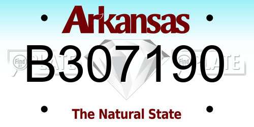 B307190 Arkansas License Plate