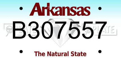 B307557 Arkansas License Plate