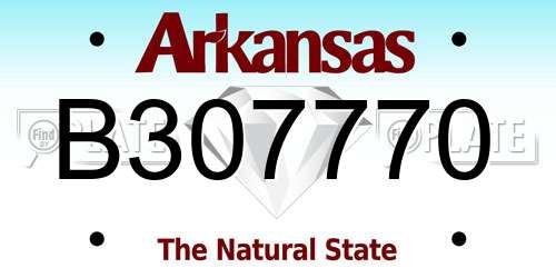 B307770 Arkansas License Plate