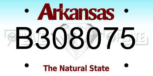 B308075 Arkansas License Plate