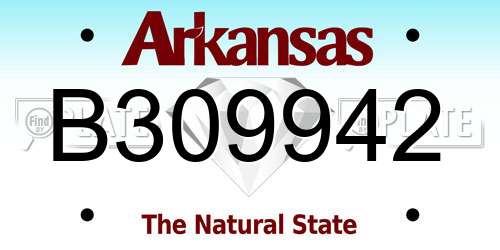 B309942 Arkansas License Plate