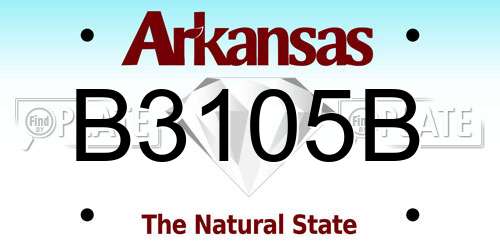 B3105B Arkansas License Plate