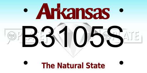 B3105S Arkansas License Plate