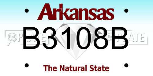 B3108B Arkansas License Plate
