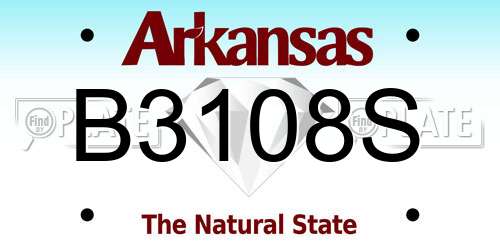 B3108S Arkansas License Plate