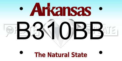 B310BB Arkansas License Plate