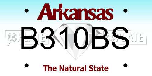 B310BS Arkansas License Plate