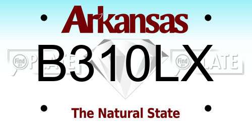B310LX Arkansas License Plate
