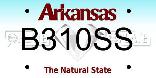 B310SS Arkansas License Plate