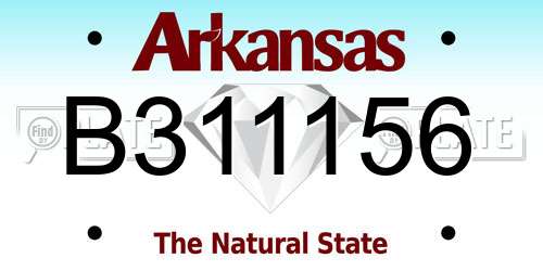B311156 Arkansas License Plate
