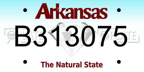 B313075 Arkansas License Plate