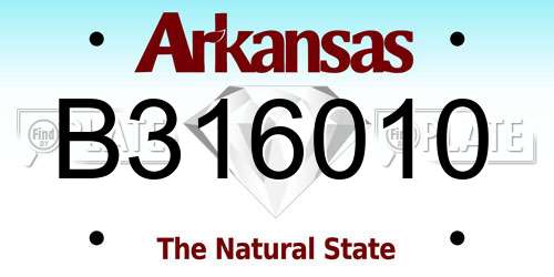 B316010 Arkansas License Plate