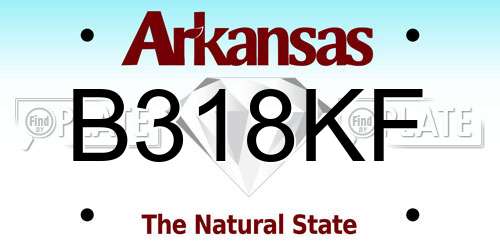 B318KF Arkansas License Plate