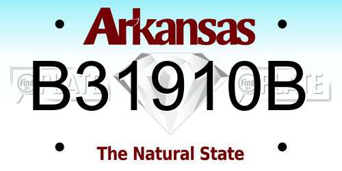 B31910B Arkansas License Plate
