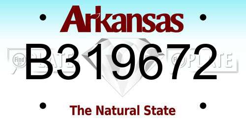 B319672 Arkansas License Plate