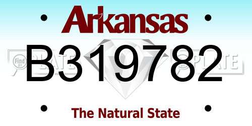 B319782 Arkansas License Plate