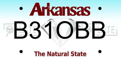B31OBB Arkansas License Plate