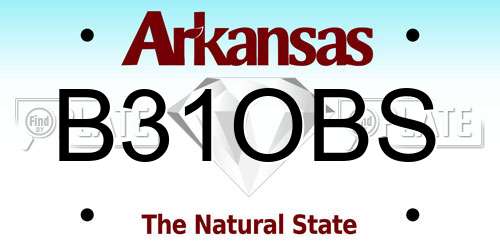 B31OBS Arkansas License Plate