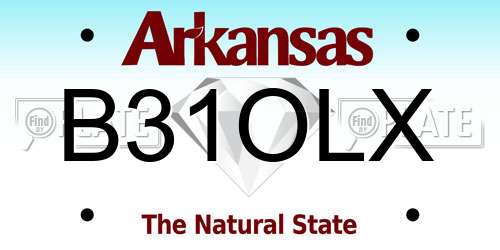 B31OLX Arkansas License Plate