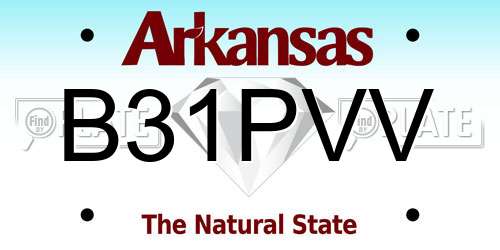 B31PVV Arkansas License Plate