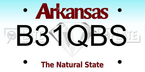B31QBS Arkansas License Plate
