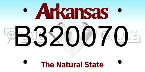 B320070 Arkansas License Plate