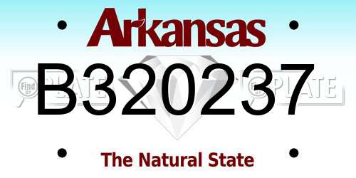 B320237 Arkansas License Plate
