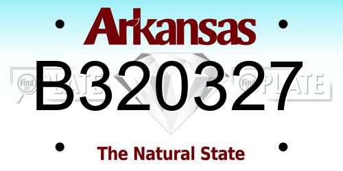 B320327 Arkansas License Plate