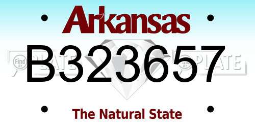 B323657 Arkansas License Plate