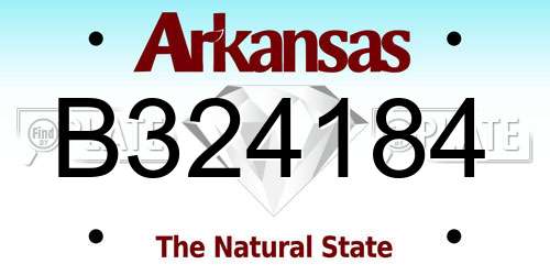 B324184 Arkansas License Plate