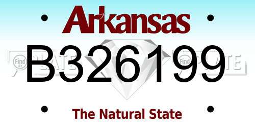B326199 Arkansas License Plate