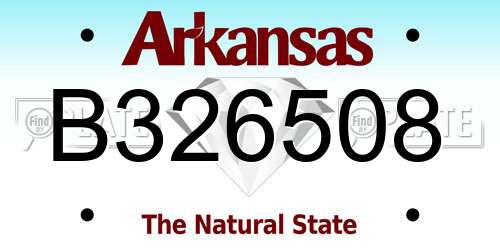 B326508 Arkansas License Plate