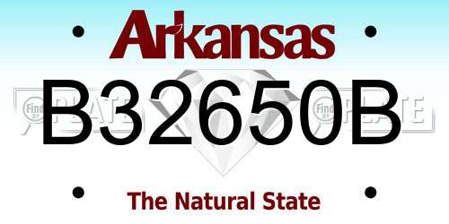 B32650B Arkansas License Plate