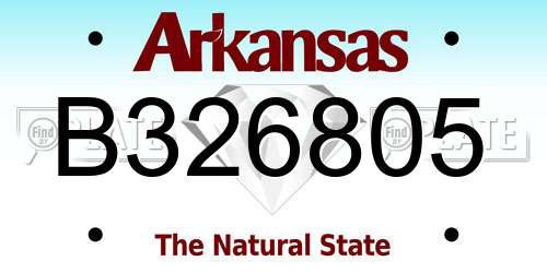 B326805 Arkansas License Plate
