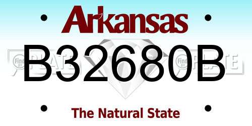 B32680B Arkansas License Plate