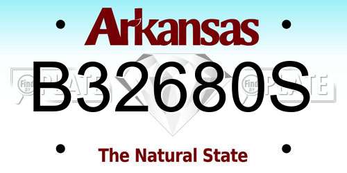 B32680S Arkansas License Plate