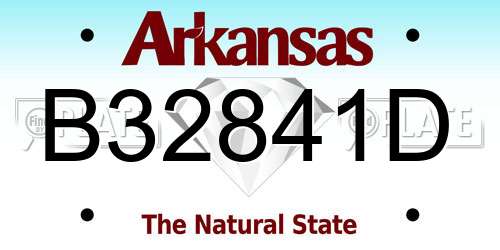 B32841D Arkansas License Plate