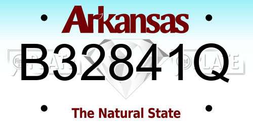 B32841Q Arkansas License Plate