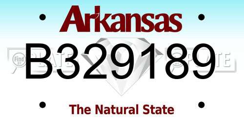 B329189 Arkansas License Plate